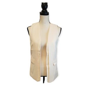 Sincerely Jules Cream Off White Open Vest Solid